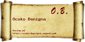 Ocsko Benigna névjegykártya